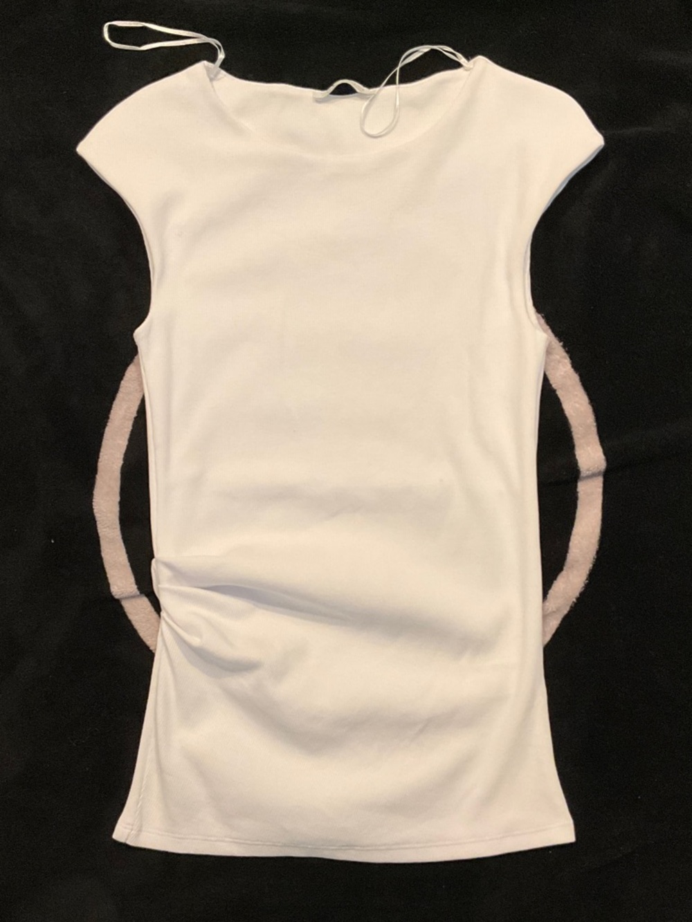 Zara Side Ruched Cap-Sleeve Top